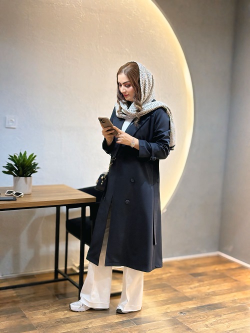 بارونی چاک‌دار پرادا 